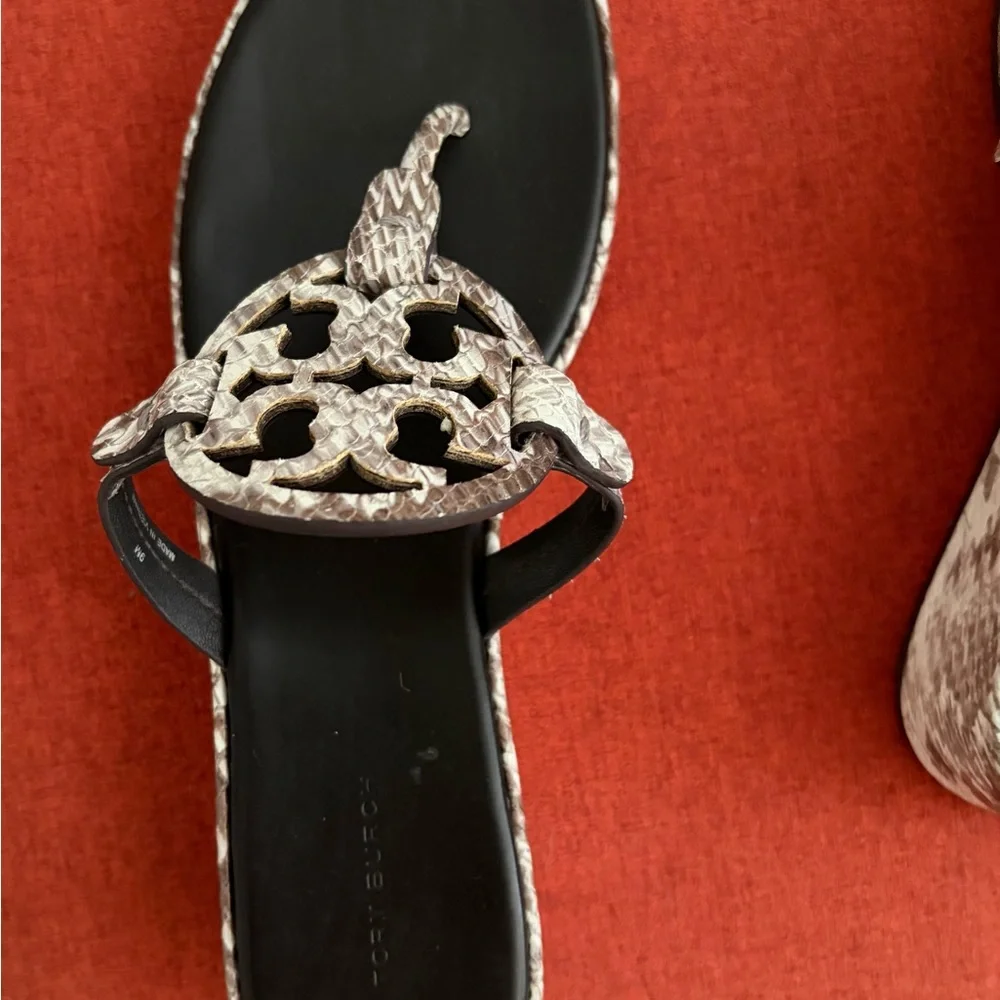 Tory Burch Snake Printed Miller Platform Thong Sandals